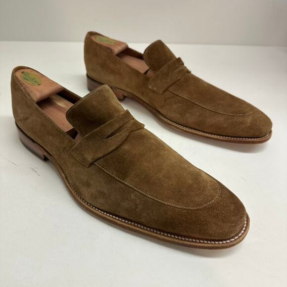 EXCELLENT Grenson Men's Floyd Suede Penny Loafers Snuff Brown US 11 / UK 10 - Picture 4 of 13